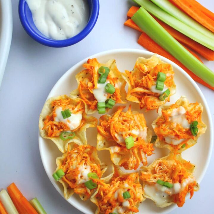Buffalo Chicken Nacho Cups