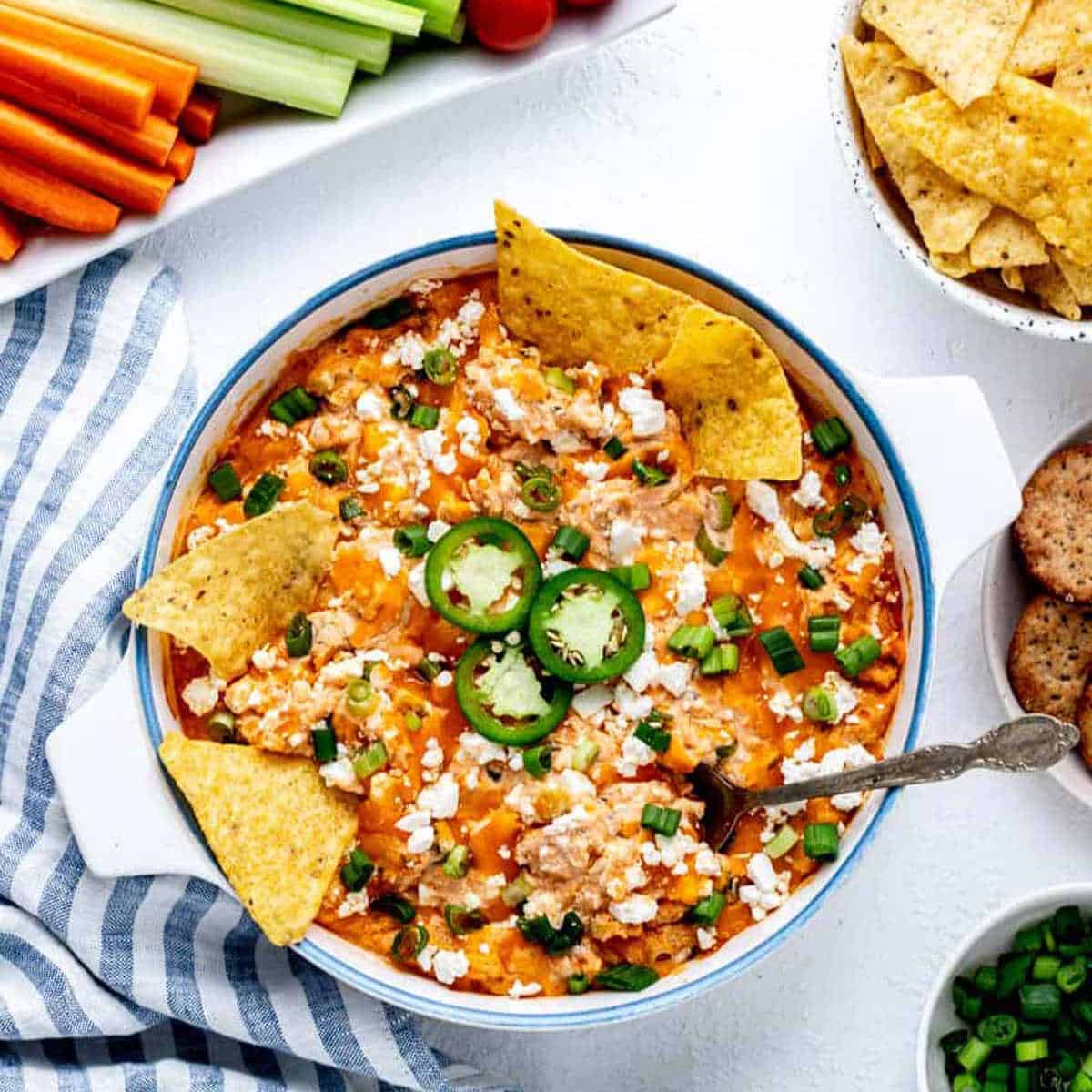 Image for Healthy Buffalo Chicken Dip {Without Cream Cheese}