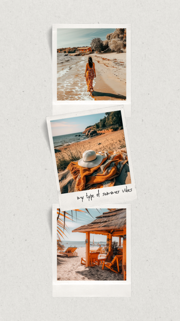 photo collage beach hut