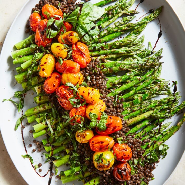 Image for Caprese Grilled Asparagus and Lentils