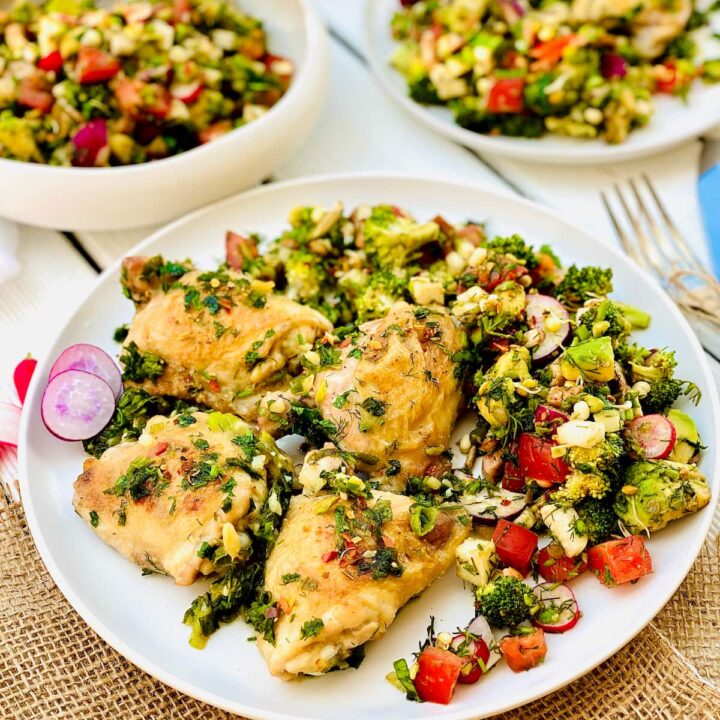 Image for Easiest Chicken Thighs Recipe With Broccoli Salad