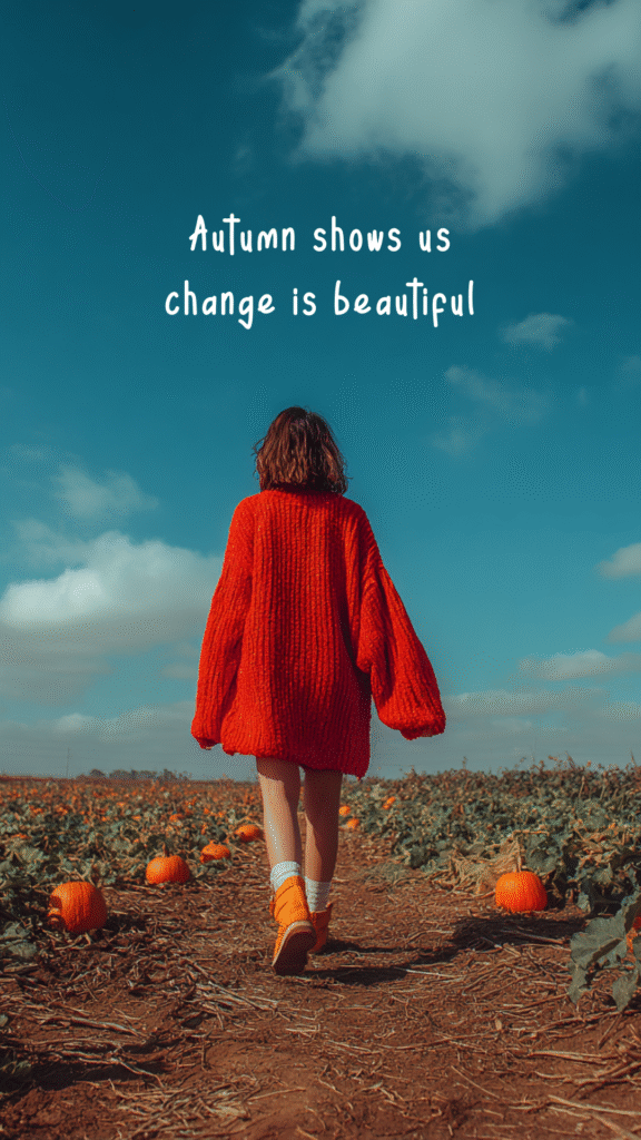 fall phone background with pumpkin and a sweater