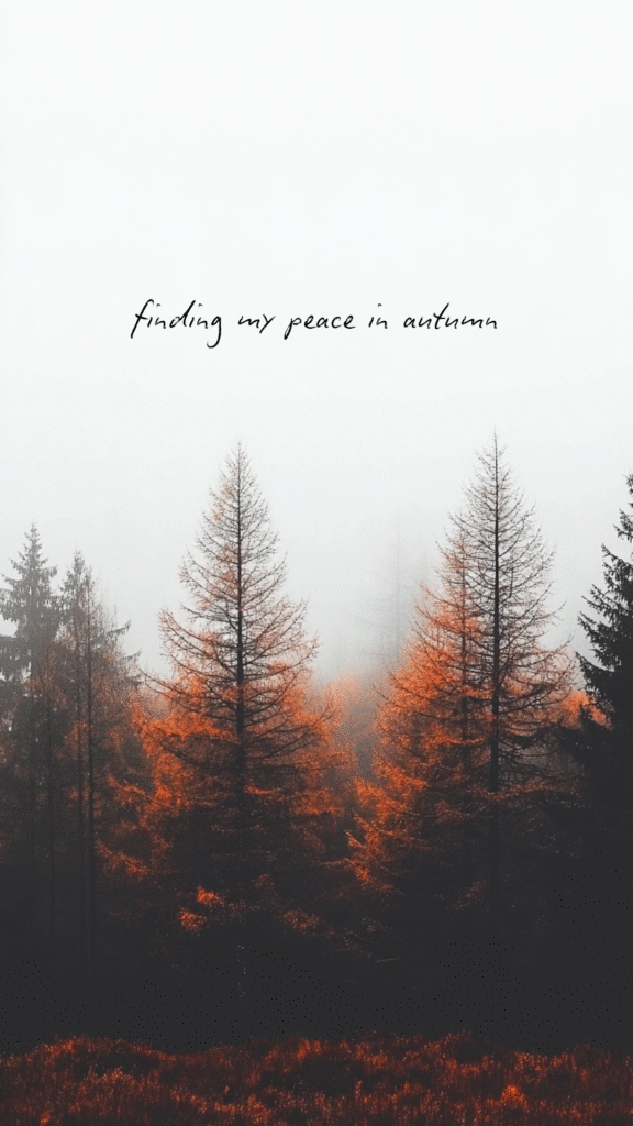 finding my peace in autumn phone wallpaper