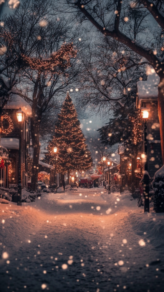 snow is falling winter phone wallpaper design