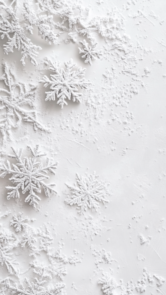 white snowflakes on the snow