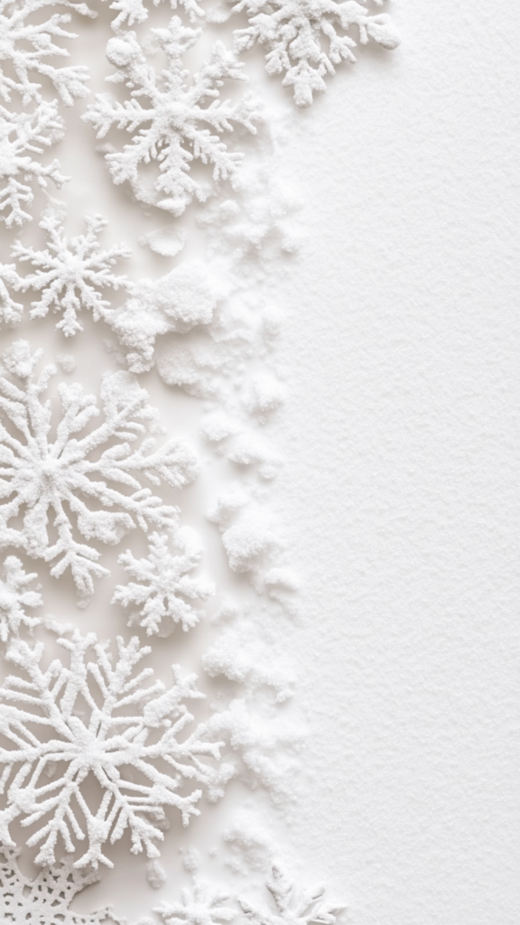 white snowflakes on the snow wallpaper design