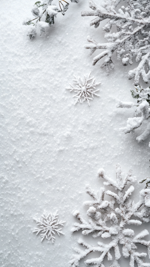 winter snowflakes on the snowy ground wallpaper design
