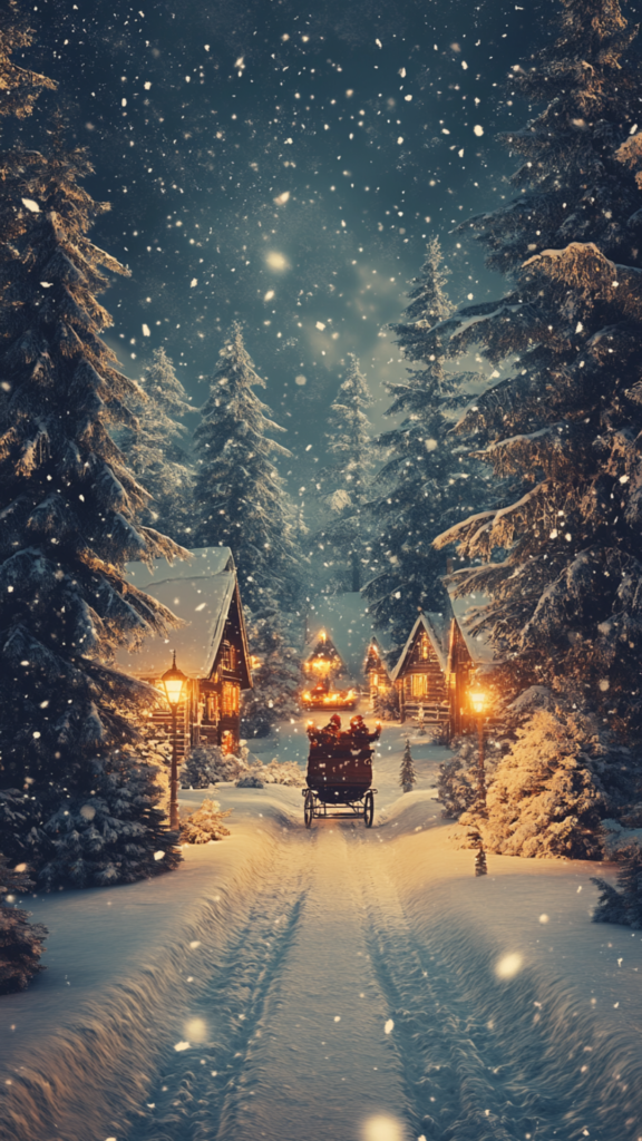 winter wonderland with a carriage