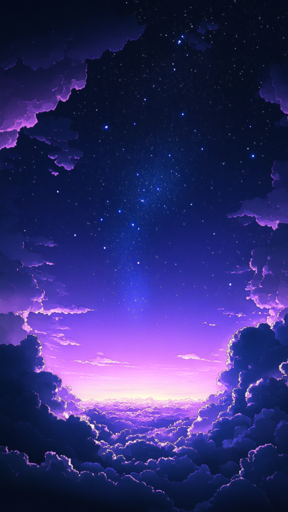 cloud frame purple night