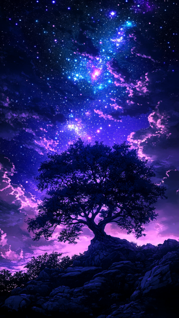 magical phone wallpaper purple nightsky designs
