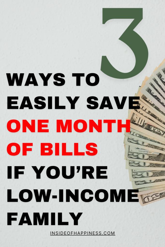 ways to save money on low income