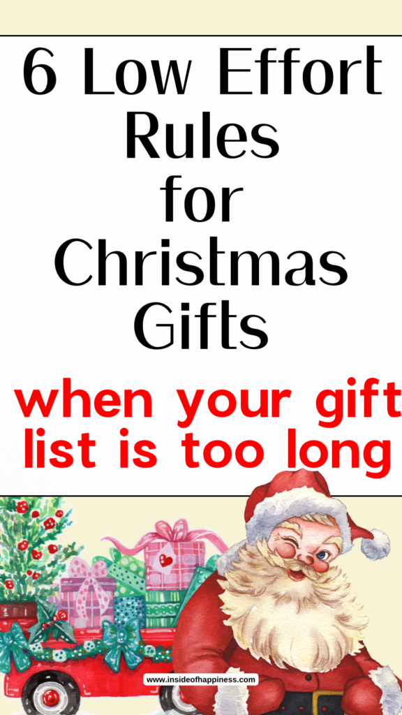 low effort rules for christmas gifts when your gift list is too long