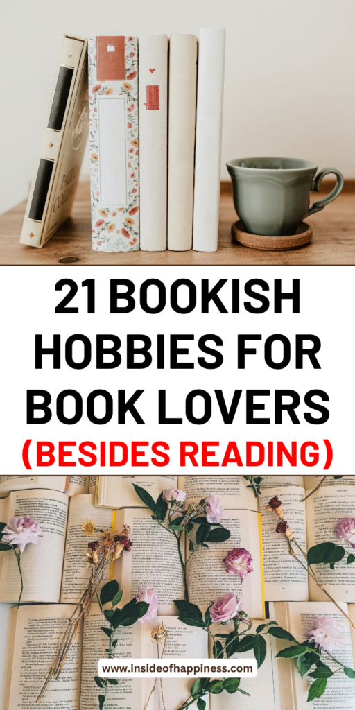 pin image with text bookish hobbies for book lovers