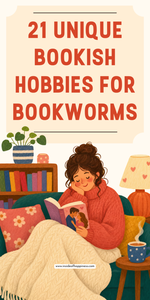 pin image with text unique bookish hobbies for bookworms