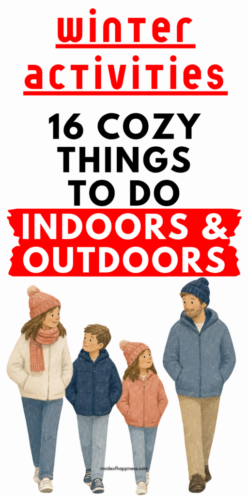 pin image with text winter activities things to do bucket list